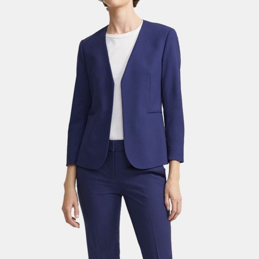 Theory Navy Open Blazer in Stretch Wool size 2